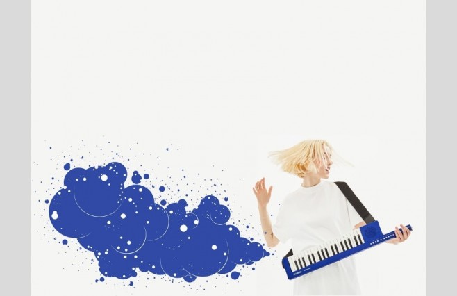 Yamaha SHS-300 Blue Sonogenic Keytar - Image 5